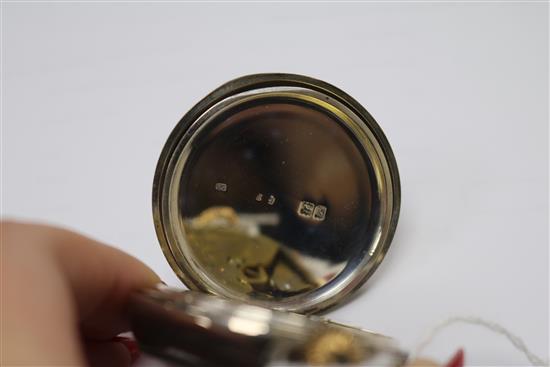 An Edwardian silver keyless lever open face pocket watch by Dent of Cockspur Street, London.
